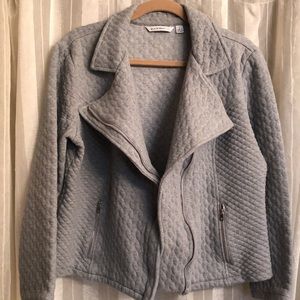 Isaac Mizrahi Gray Cotton-blend Quilted Jacket